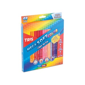 Lapis de Cor 48 cores TRIS Mega Softcolor + Apontador