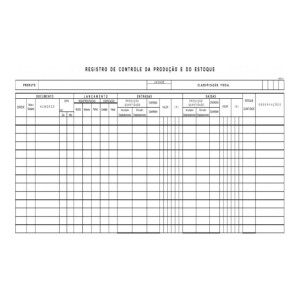 LIVRO REGISTRO DE CONTROLE DA PRODUÇÃO E DO ESTOQUE 50FL FORONI