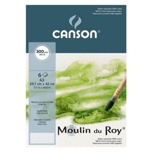 BLOCO CANSON MOULIN DU ROY A3 300G C/06 60056423