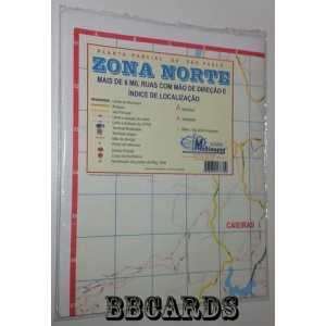 MAPA CIDADE DE SAO PAULO ZONA NORTE 120X90CM