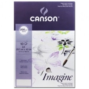 BLOCO CANSON IMAGINE A3 POCHETTE 200g/m² c/10fls